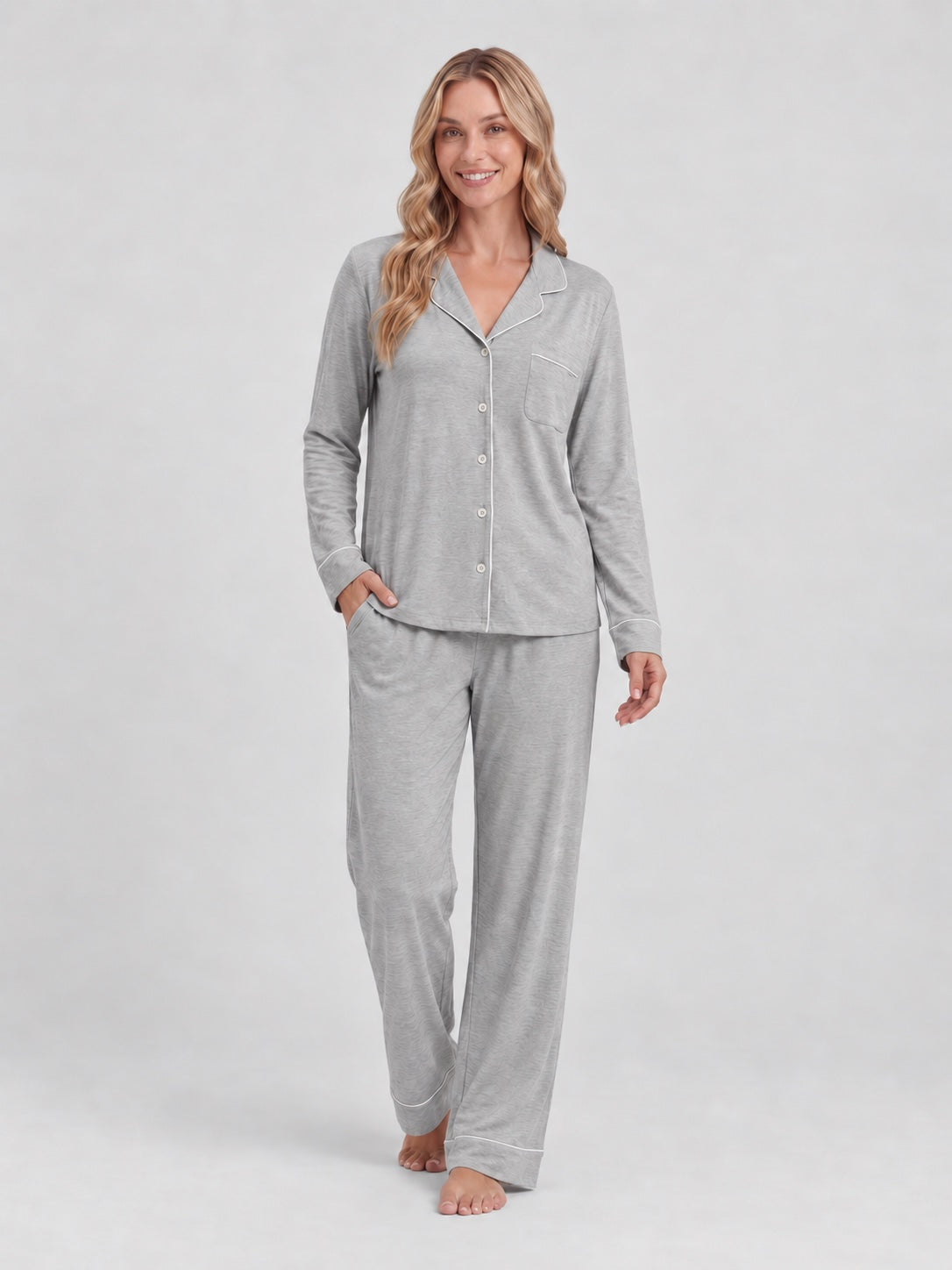 Lysegrå Bambus Pyjamas